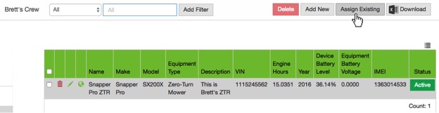 Assign Existing Operators or Equipment